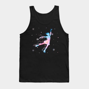 Girl Figure Skating Watercolor Tank Top